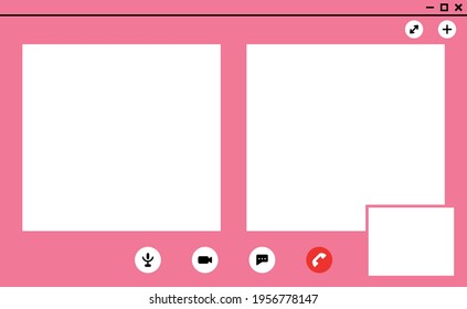 Video call screen template. Vector illustration for photoshop.