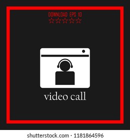 video call sketch vector icon