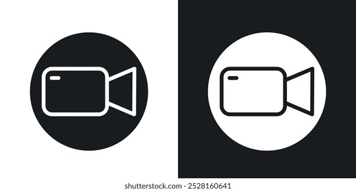 Video call solid vector icon pack