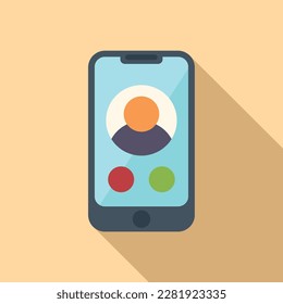 Video call support icon flat vector. Office service. Customer help