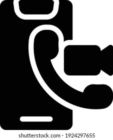 video call vector glyph flat icon