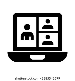 Video Call Vector Glyph Icon For Personal And Commercial Use.
