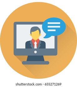 Video Call Vector Icon 