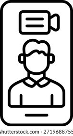 Video Icono de Vector de llamada. Se puede utilizar para aplicaciones de impresión, móviles y de Web.