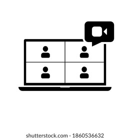 Videoanruf-Vektorsymbol mit vier Benutzern.