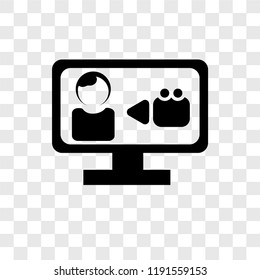 Video call vector icon isolated on transparent background, Video call transparency logo concept