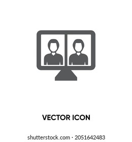 Video call vector icon. Modern, simple flat vector illustration for website or mobile app.Video chat symbol, logo illustration. Pixel perfect vector graphics
