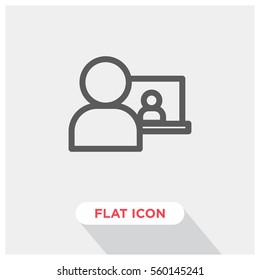 Video Call Vector Icon, Online Conference Symbol. Modern, Simple Flat Vector Illustration For Web Site Or Mobile App