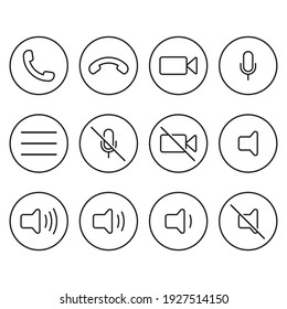 Video call vector icon set