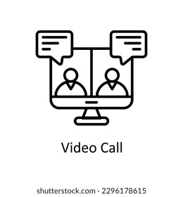 Video Call  Vector   outline Icons. Simple stock illustration stock