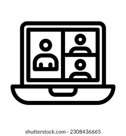 Video Call Vector Thick Line Icon For Personal And Commercial Use.
