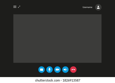 Video call window. Flat design. Technology concept. Vector Illustration concept.