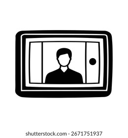 Ilustração de arte vetorial de silhueta de janela de chamada de vídeo