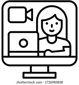 Video call, work from home related vector illustration