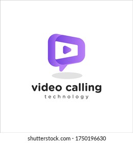 Video Calling 3d Logo Design Template For Virtual Technology