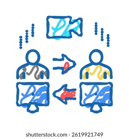 video calling computer application doodle icon sketch vector. video calling computer application sign. isolated symbol illustration