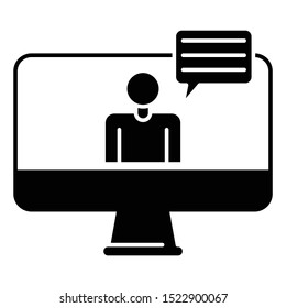 Video Calling Meeting Conference Consultancy Vector Icon Design