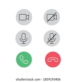 Video calling UI. Fully editable. Video calling app UI icons vector