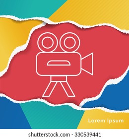 video cam line icon