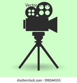 video cam on a tripod vector picture