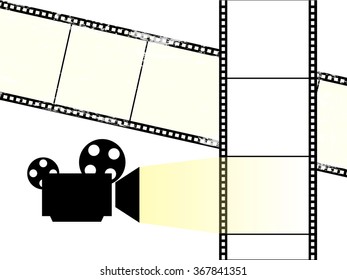 Video camera background with photo strips