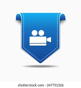 Video Camera Blue Vector Icon Design