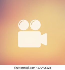 Video camera bubbles icon in flat style for web and mobile, modern minimalistic flat design. Vector white icon on gradient mesh background