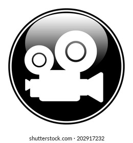 Video camera button on white background. Vector illustration.