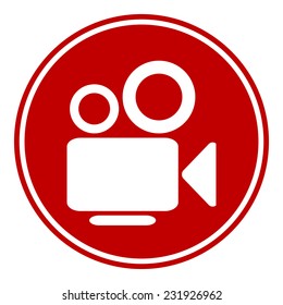 Video camera button on white background. Vector illustration.