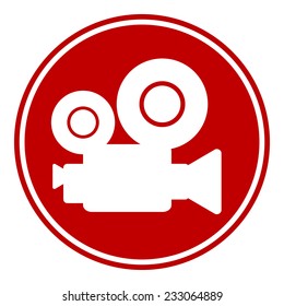 Video camera button on white background. Vector illustration.