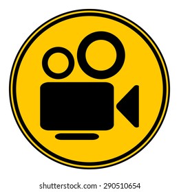 Video camera button on white background. Vector illustration.