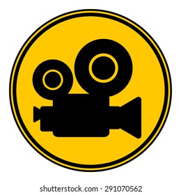 Video camera button on white background. Vector illustration.