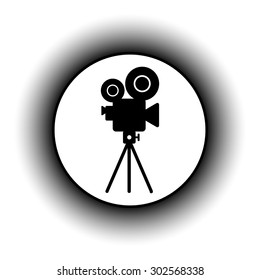 Video camera button on white background. Vector illustration.