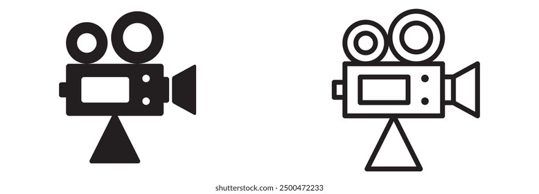 Video camera or camcorder flat icon for apps and websites. Video camera icon set isolated on white background. EPS 10