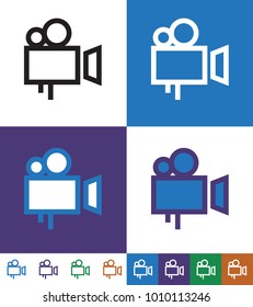 Video camera, Camcorder Flat minimal icon vector