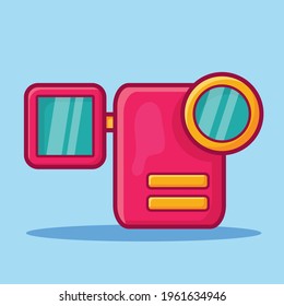 video camera camcorder isolated cartoon vector illustration in flat style