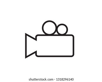 Video camera. Camcorder line art icon for apps and websites 