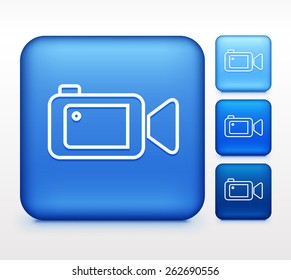 Video Camera Camcorder on Blue Square Buttons