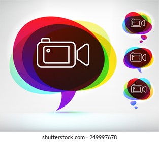 Video Camera Camcorder on  Color Speech Bubbles