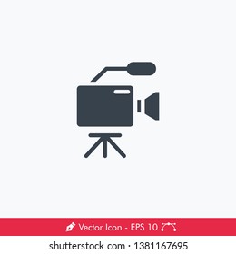 Video Camera (Cinema Camera) Icon / Vector