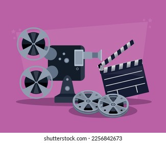 video camera with clapperboard icons