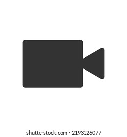 Video camera clock icon. Vector illustration isolated on white background.