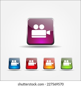 Video Camera Colorful Vector Icon Design