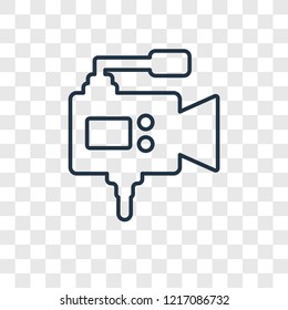 Video Camera concept vector linear icon isolated on transparent background, Video Camera concept transparency concept in outline style