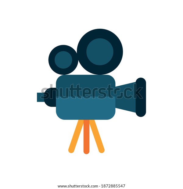 video camera device flat style icon vector\
illustration design