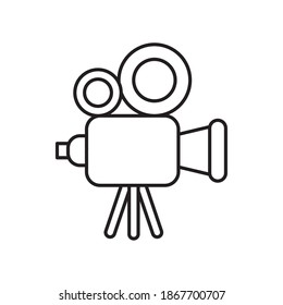 diseño de imagen vectorial de línea de dispositivo de cámara de vídeo