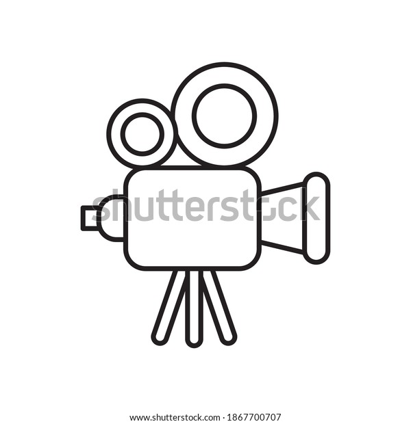 video camera device line style icon vector\
illustration design