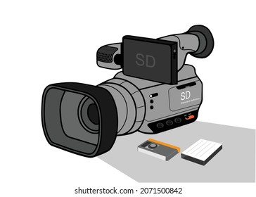 Cámara de vídeo para producción de ENG y multicámara.  vector de icono de cámara de vídeo, símbolo de icono.