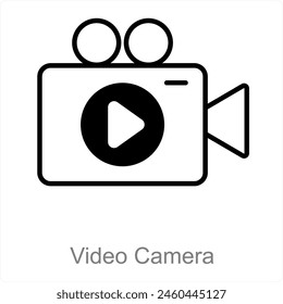 Video Cámara y icono de película concept