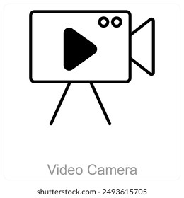 Video Camera and film icon concept